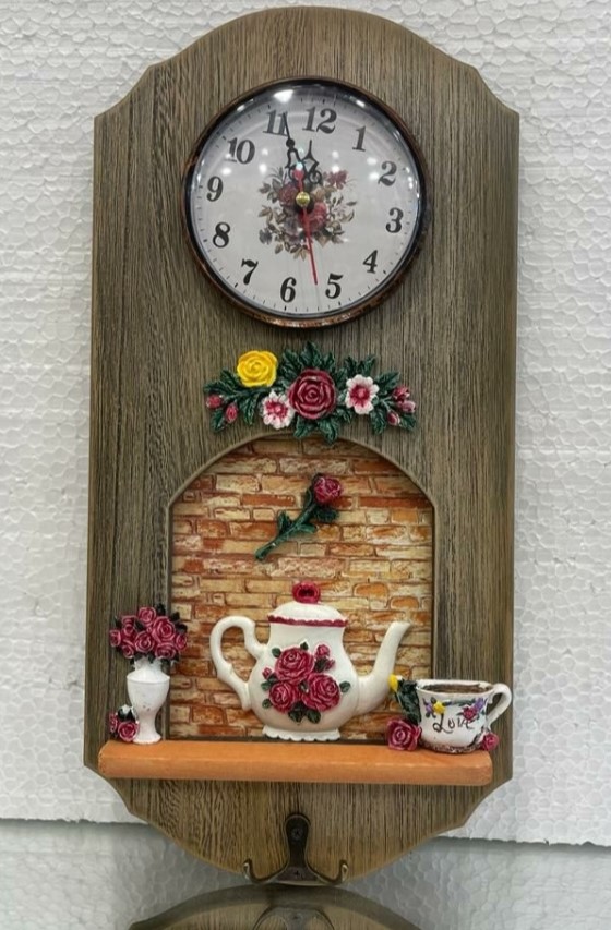 Wall Clock With Key Holder